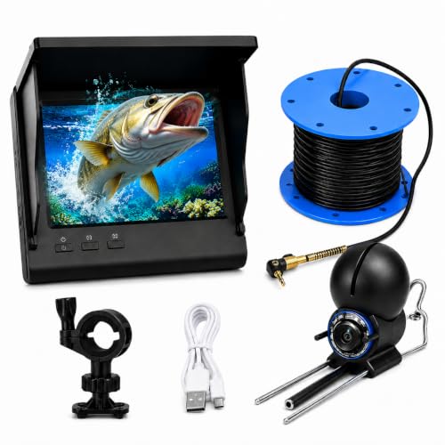 Underwater Fishing Camera, 4.3" IPS Screen, 100ft Cable, 12 IR LEDs