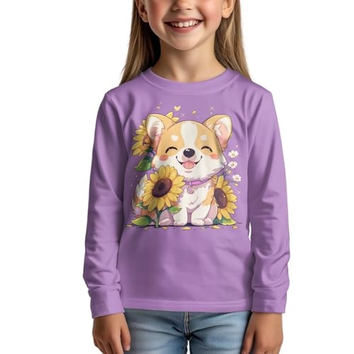 Image of Kids Long Sleeve Shirts for Girls 3-16 Year Old Cute Clothes for Teen Girls Casual Workout Tops