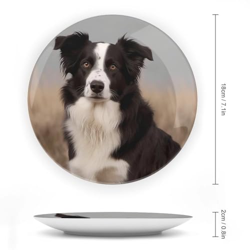 Plato decorativo Bone China Border Collie 7 pulgadas miniatura 2