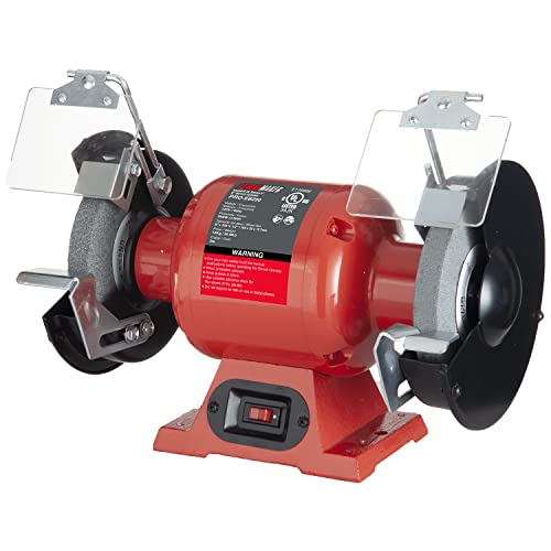 Promaker 6-Inch Bench Grinder 3400 Rpm, 2.1Amp, 1/3 Hp, Power Bench Grinders With Two Eye Shields And Two Wheels (Thick Grit And Mid Grit). 2.1Amp Pro-Eb250 #TOP10