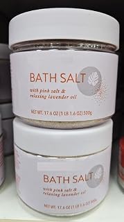 Trader Joe Bath Salt with Pink Salt & Relaxing Lavender Oil 17.6oz 500g (Two Cans)