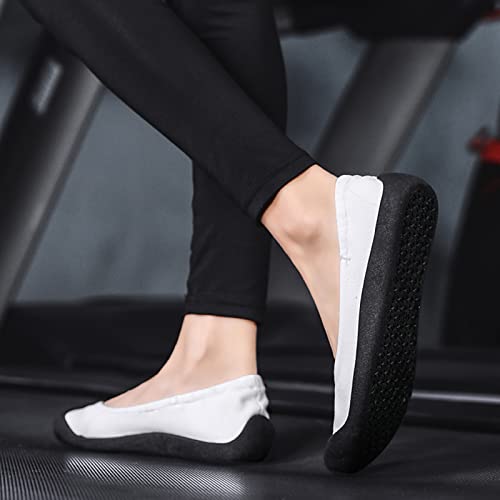 SRUQ ヨガシューズ 超軽量 トレーニングシューズ ダンスシューズ 女性 ヨガノンスリップ ピラティスバレ ソフトラップダンス フラットシューズ (ホワイト, measurement_22_point_5_centimeters) 5枚目