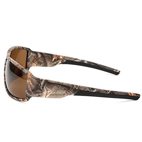 MOTELAN Polarized Camouflage Sunglasses for Men's Fishing Hunting Boating Sun Glasses Brwon - Thumbnail 3