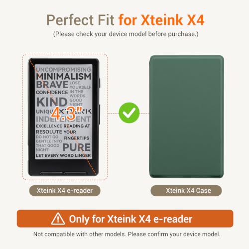 Image of CoBak Magnetic Case for XTEINK X4, Ultra-Lightweight Protective Cover for Xteink X4 E-Reader, Secure Magnetic Attachment(Dark Green)