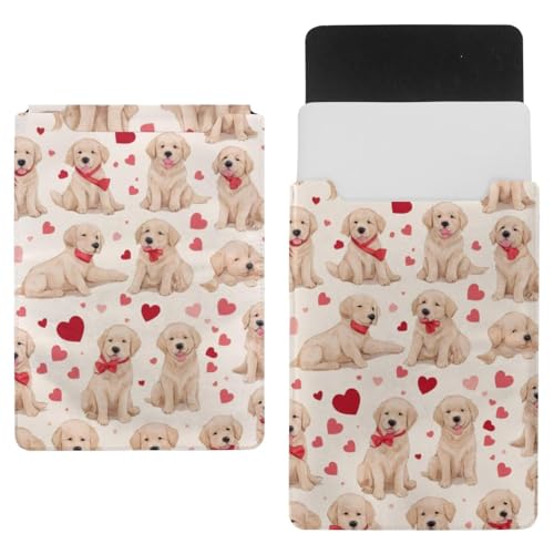 Funda para portátil Golden Retriever Hearts para llevar a la universidad o cafetería