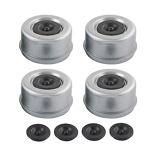 4pcs 2.72 Trailer Axle Wheel Hub and Bearing Dust Cap with Extra 4 Rubber Plugs for Most 7000-8000 lb Wheel Hubs Trailer Dexter EZ Lube Camper RV Bearing Dust Cap