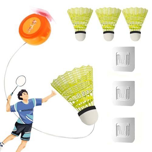 HA BIN 3 Stücke Badminton Rebound Traine, Trainer Self-Training Badminton, Badminton Badminton-Trainingshilfe, für Badmintonplätze, Gärten, Parks, Wohnzimmer, Balkone