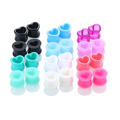 Colaxi Conjunto de 24 alargadores de orelha de silicone finos flexíveis para homens expansores de di