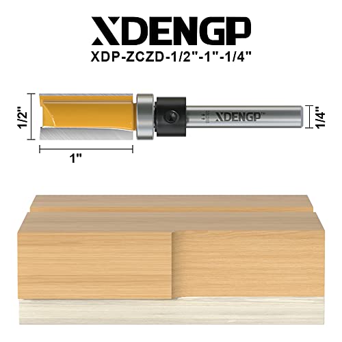 Image of Pattern Flush Trim Router Bit 1 /4 Inch Shank, 1 /2 Inch Cutting Diameter, 1 Inch Cutting Length, Top Bearing Flush Straight Cut Trim Router Bit for Woodworking