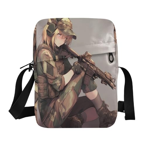 messenger bag for women shoulder bag crossbody Womens Purse Cross Body Adjustable Strap for business business- Army Camouflage Girl