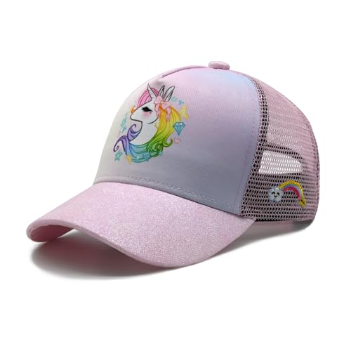 Hatwell Kinder Einhorn Trucker Caps für Mädchen, Kleinkind Snapback Mesh Baseball Hut für Alter 2-8