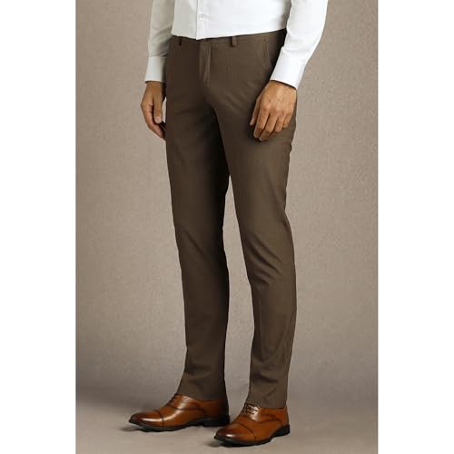 Image of Louis Philippe Men's Slim Fit Mid Rise Premium Fabric Checks Formal Trouser