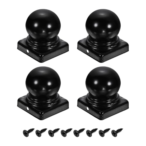 Capuchon poteau bois 51mm fer carré noir pour protection barrière et boîte aux lettres
