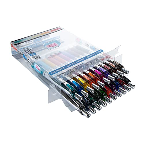 Pentel Energel Rtx True Colors United (0.7Mm) Medium Line, Assorted Ink, 20 Pack Box (Bl77Pc20Mtcu) #TOP2