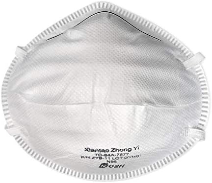 ZYB-11 NIOSH-Approved N95 Masks for Adults – Disposable, Universal Fit & Breathable N95 respirator mask (without valve) | N-95 face masks with adjustable nosepiece - 20 Pack (White)