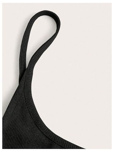 Verdusa Women's Cut Out Backless Square Neck Spaghetti Strap Ribbed Mini Bralette Cropped Cami Top3