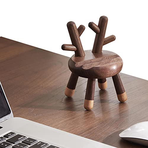 Ailopta Support de téléphone Portable pour Bureau,Lovely Antlers Support de téléphone Support de Tablette en Bois pour téléphone Portable Support de Quai | Support de téléphone Dur et Durable Cover