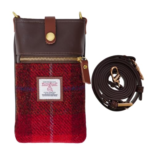 TAILORMAP Harris Tweed Handgefertigte Umhängetasche für Damen, kleine Schultertasche, Geldbörse...
