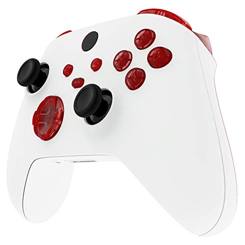 Image of eXtremeRate Replacement Buttons for Xbox Series X & S Controller, Clear Red Custom Accessories Repair Bumpers Trigers Dpad ABXY Start Back Sync Share Keys Parts for Xbox Core Wireless Controller