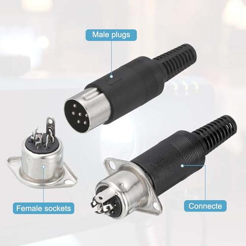 MECCANIXITY Conector DIN macho y adaptador hembra 6 pines x6 miniatura 4
