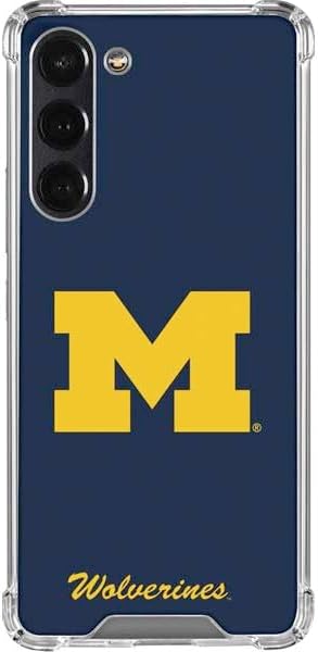 Skinit Clear Phone Case Compatible with Galaxy S24 FE - Officially Licensed University of Michigan Jersey Split Design
