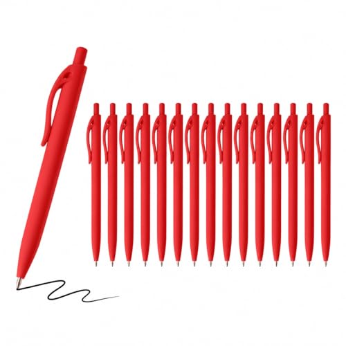 XWLDOLMI Ballpoint Pens Black, 1mm Soft Rubber Tip Pens for Journaling & Bible Study, Smooth Writing Pens Bulk, Perfect Teacher Gifts Kids Gifts（red-16pcs）