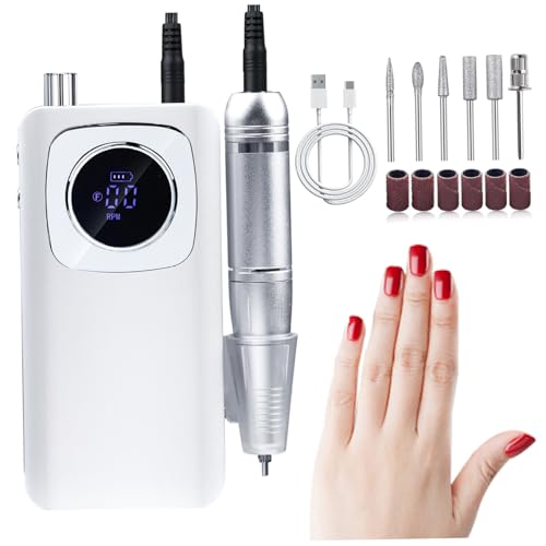 Lime à ongles électrique 45000 tr/min portable avec 6 embouts