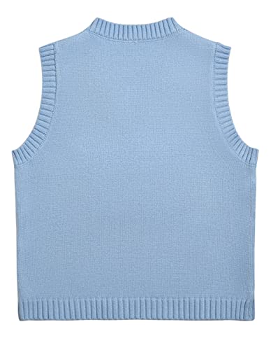 Image of Women's Sweater Vest,Y2K Sleeveless Pattern Preppy Style Knitted Crop Tank Top for Girl