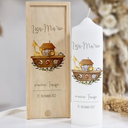 Vela de bautizo de arca, vela de bautizo personalizada, vela de bautizo con frase en el bautismo, regalo para bautizo, regalo de bautizo, vela bendición infantil, regalo para bautizo