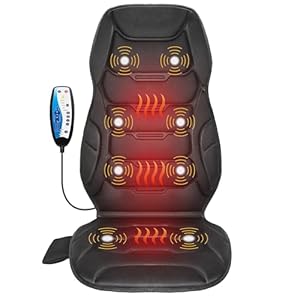 COMFIER Massage Seat Cushion, Back Massager with 8 Massage Nodes & 5 Modes, Adjustable Chair Massage Pad with Heat for Home Office, Heated Chair Pad,Gifts for Men,Women