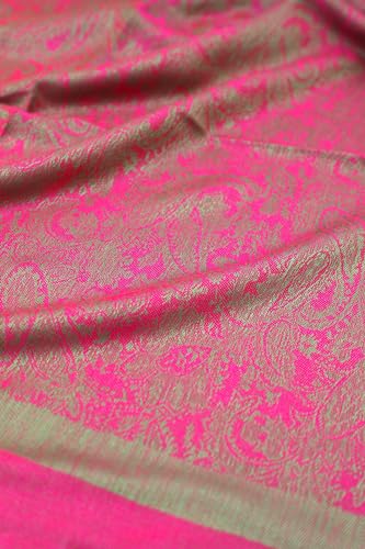 Achillea Two-Tone Vintage Paisley Pashmina Scarf – Lightweight Wrap & Shawl for Dresses, Weddings, Travel, All Seasons