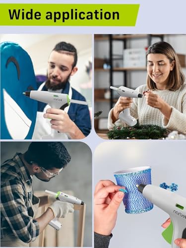 Image of Narbell 12V Full Size Hot Glue Gun Cordless with 15 Glue Sticks | 15s Preheating, Anti-Drip & Auto Shut-Off, 2Ah Rechargeable Battery, Ideal for DIY School Crafts Home Repairs & Gift