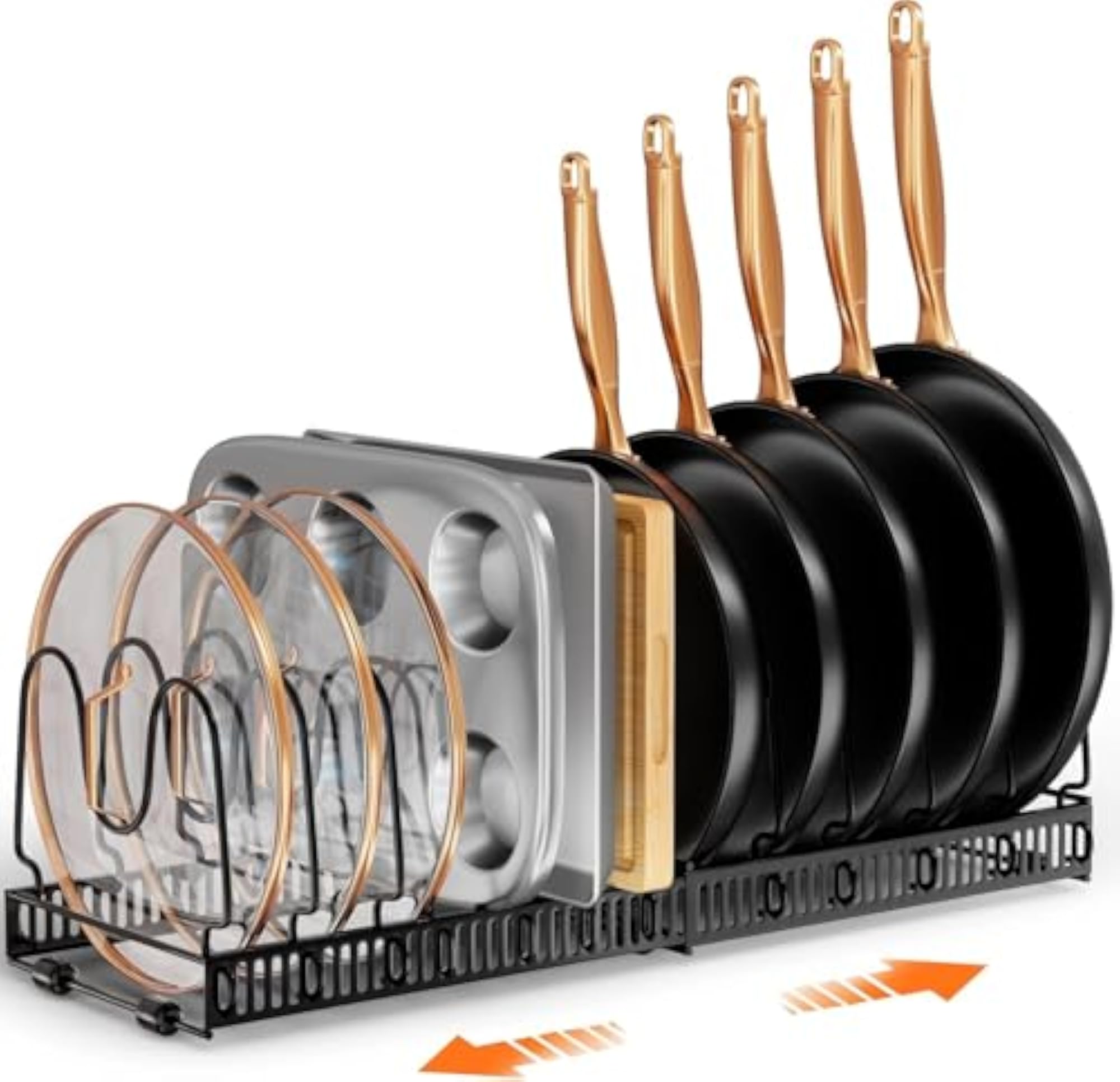Adjustable Pot & Pan Organizer for Kitchen Cabinet
