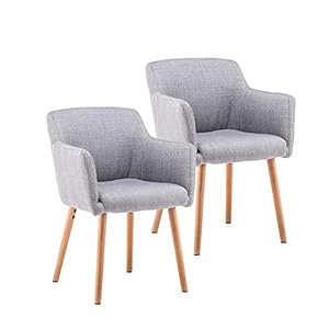 Marque Amazon – Movian Brad Lot de 2 chaises de salle à manger, Gris clair