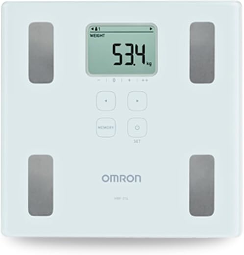 Omron HBF 214 Digital Full Body Composition Monitor with 4 User &amp; Guest Mode Feature to Monitor BMI, Body Age, Vesceral Fa...