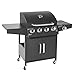 Produktbild JOM Gasgrill Grillwagen BBQ 4+1 schwarz Leistung Edelstahl- Brenner 11,6KW Grill incl. 4 Rollen