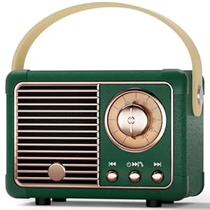 Vintage Retro Bluetooth Speaker Old Vintage Decor Birthday Gifts for Men Old School Mini Portable Wireless Speaker for Office,Room,Desk Accessories,Indoor,Outdoor Retro Gifts for Teen,Friends (Green)