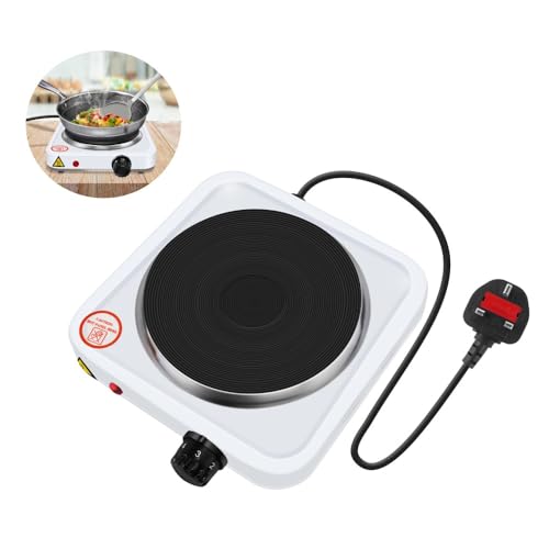1000W Single Hot Plate Electric Hotplate Cast Iron Heating Plate 5 Power Levels Electric Stove for Home Kitchen Warming/Cooking/Boiling/Frying