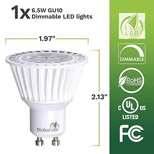 Bioluz Led Commercial Grade Gu10 Led 120V Bulb 50W Halogen Bulb Replacement Uses 6.5W Ul Listed 350Lm 40° Beam Angle 3000K Soft White Recessed Lighting Track Lighting Spotlight Led Bulb 120V #TOP1