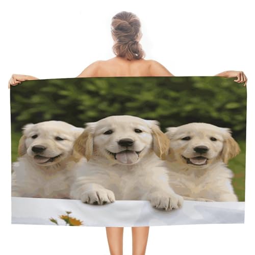 Toalla de Playa Golden Retriever Puppies - Absorbente y de Secado Rápido, Toalla de Gimnasio Ultra Portátil, Resistente, para Viaje, Ducha, Playa, Gimnasio, Spa, Natación y Aventuras al Aire Libre miniatura 1