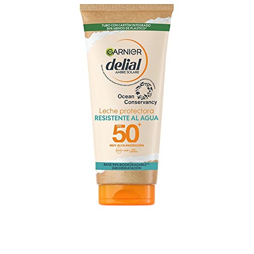 GARNIER DELIAL Crema Solar Alta Protección FPS50 Eco Diseñada, Respetuosa Con La Vida Marina, Fórmula 94% Biodegradable 200 ml