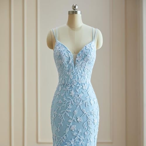 Long Sleeves Evening Gowns Mermaid Long Sheer Neck Prom Dresses4