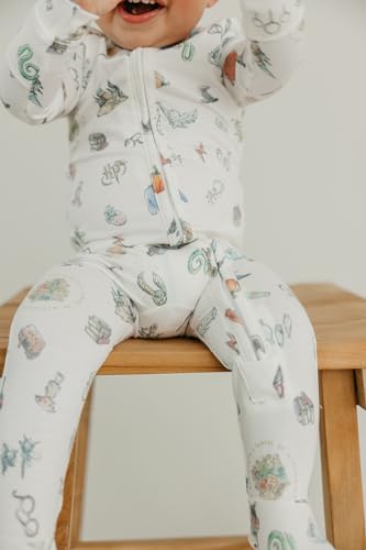 Image of Copper Pearl Zip-Up Footie Baby Pajamas - Soft Newborn Onesies for Boys & Girls, Tag-Free with Two-Way Zipper Baby Sleepers for Newborn - 24 Months, Wizarding World