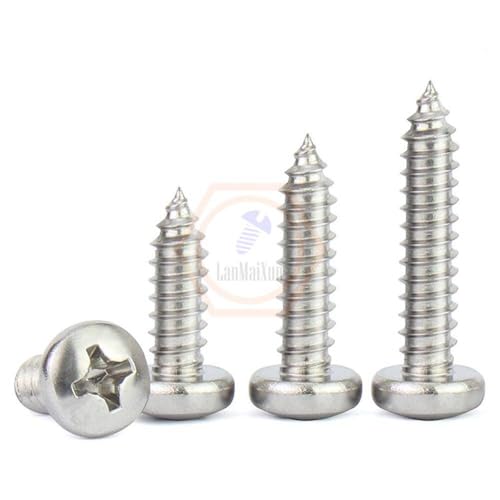100 tornillos autorroscantes M2x25 mm acero inoxidable miniatura 6