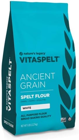 Nature's Legacy VitaSpelt Non-GMO White Unbleached Spelt Flour 5lb bags (Case of six)