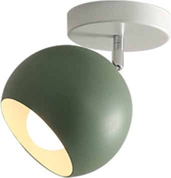 Macaron LED Ceiling Lamp Modern Mini Decor Semi Flush Mount Light Fixture Aluminum Metal Lampshade Chandelier for Living Room Bedroom Restaurant Kitchen Hallway Green,A