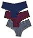Victoria's Secret Lace Cheeky Panty Set of 3 Medium Navy/Wine / Dark Gray