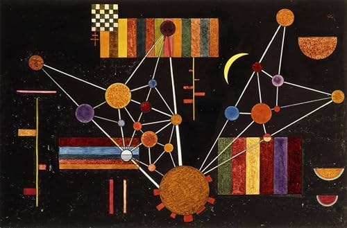Affiche toile Kandinsky Geflecht Von Oben portrait reseau vu d'en haut decoration murale 60x90