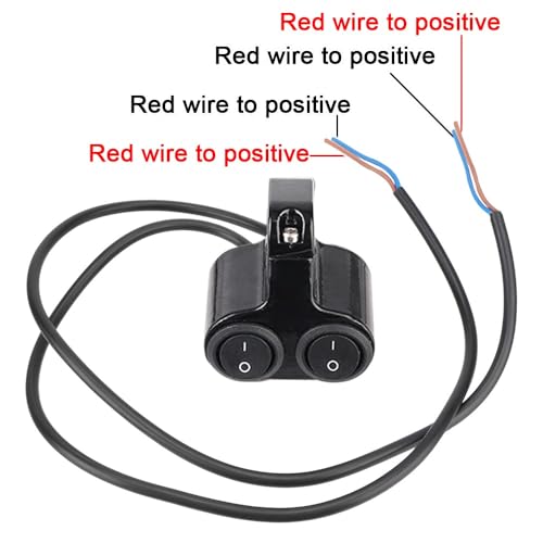Interruptor de altavoz para moto con doble botón resistente al agua para faro de 12V 4