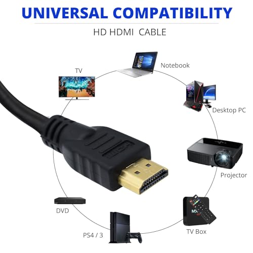 2 Metre 6.6 Ft Gold Plated HDMI Cable for X Box 360, PS4, PS3 and Roku TV Box by Mastercables®